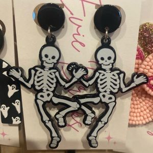 Dancing Skelton Halloween earrings